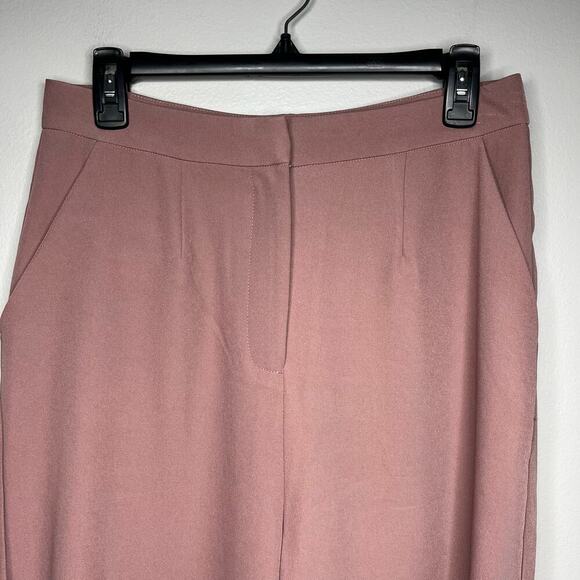 NWT Nasty Gal Women's High Waisted Wide Leg Tailored Pants Size 12 Mauve - Picture 3 of 11